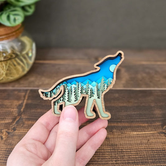 3D Layered Mini Wolf
