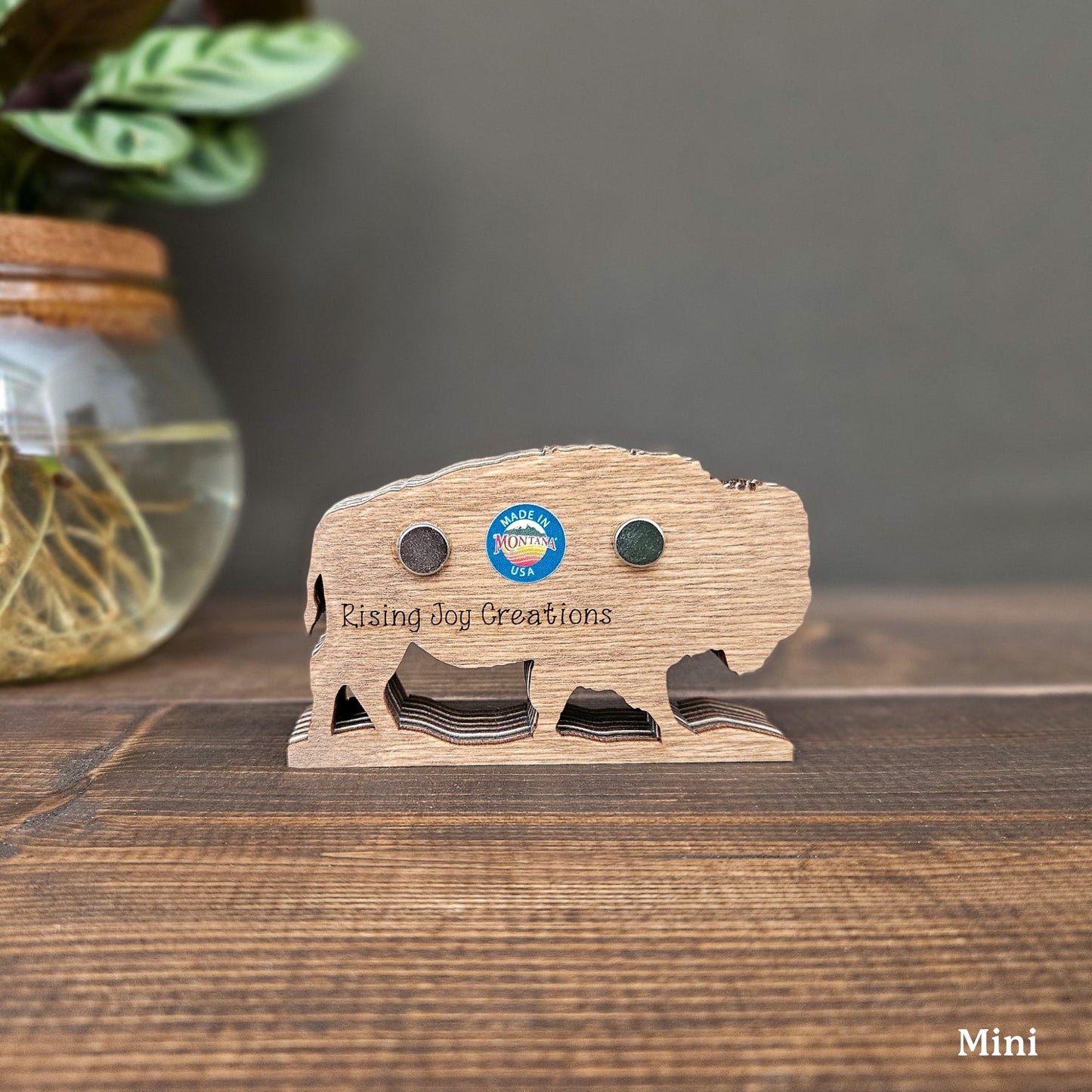 3D Layered Bison Art with Mountains & Trees-New Version!