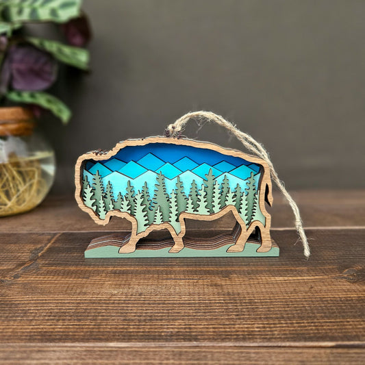 3D Bison Christmas Tree Ornament