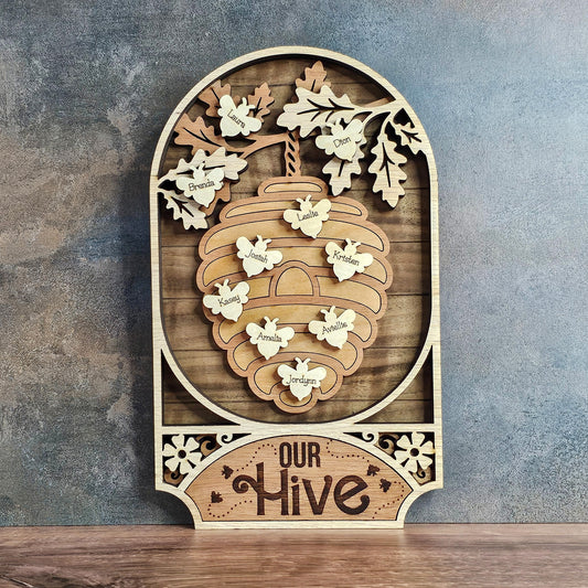 Personalized Beehive Family Sign