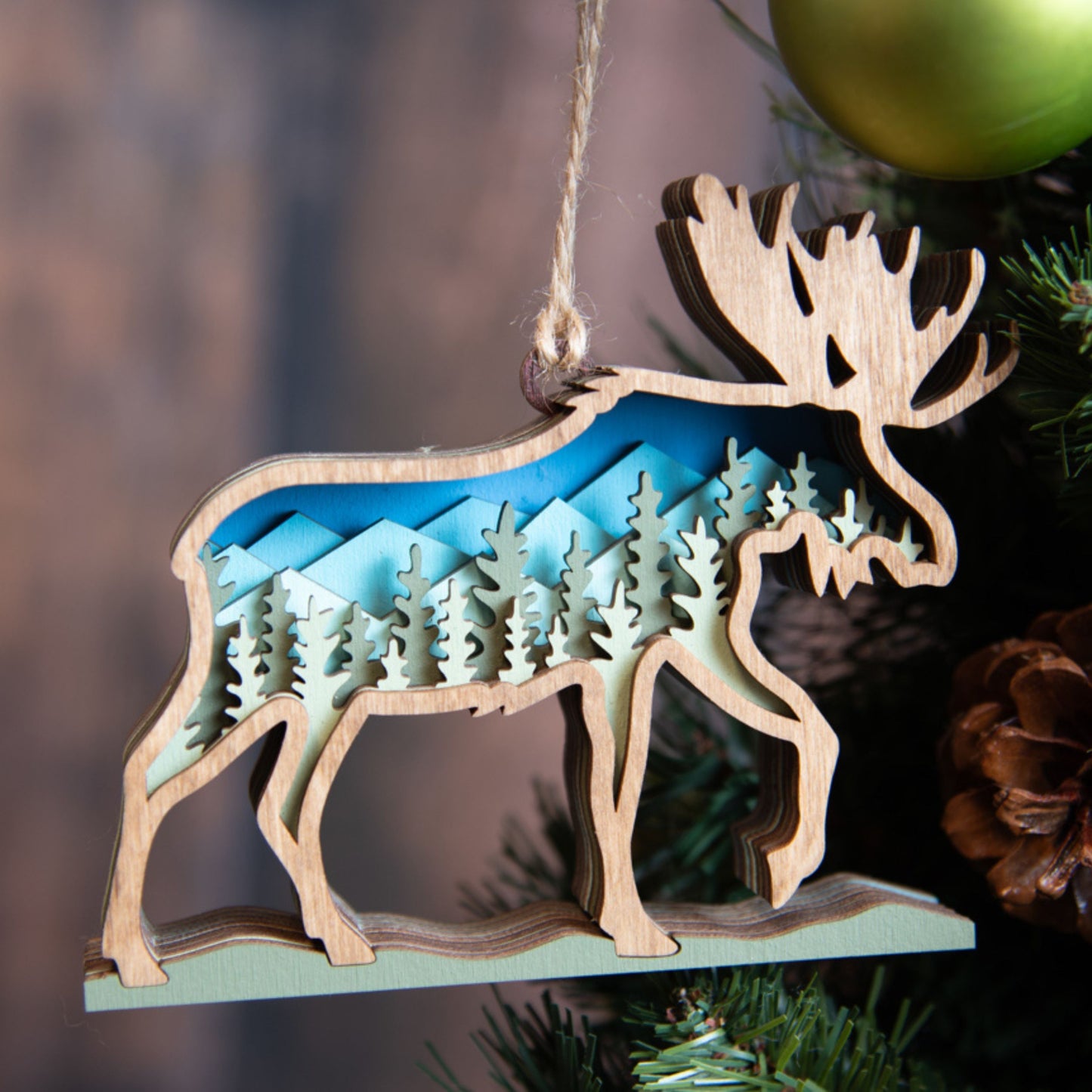 3D Moose Christmas Tree Ornament