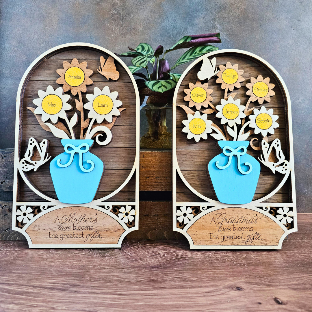 Personalized Mother's Day Bouquet with Kids' Names for Mom or Grandma