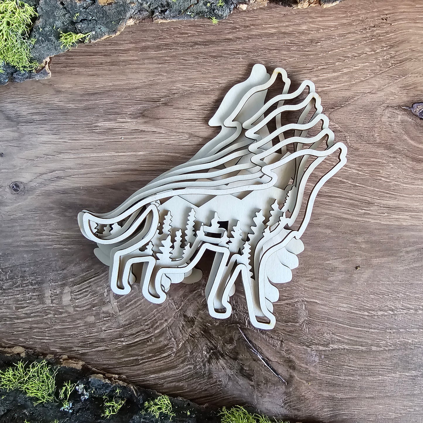 3D Layered Wolf Art DIY Kit
