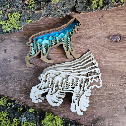3D Layered Bobcat Lynx Art DIY Kit