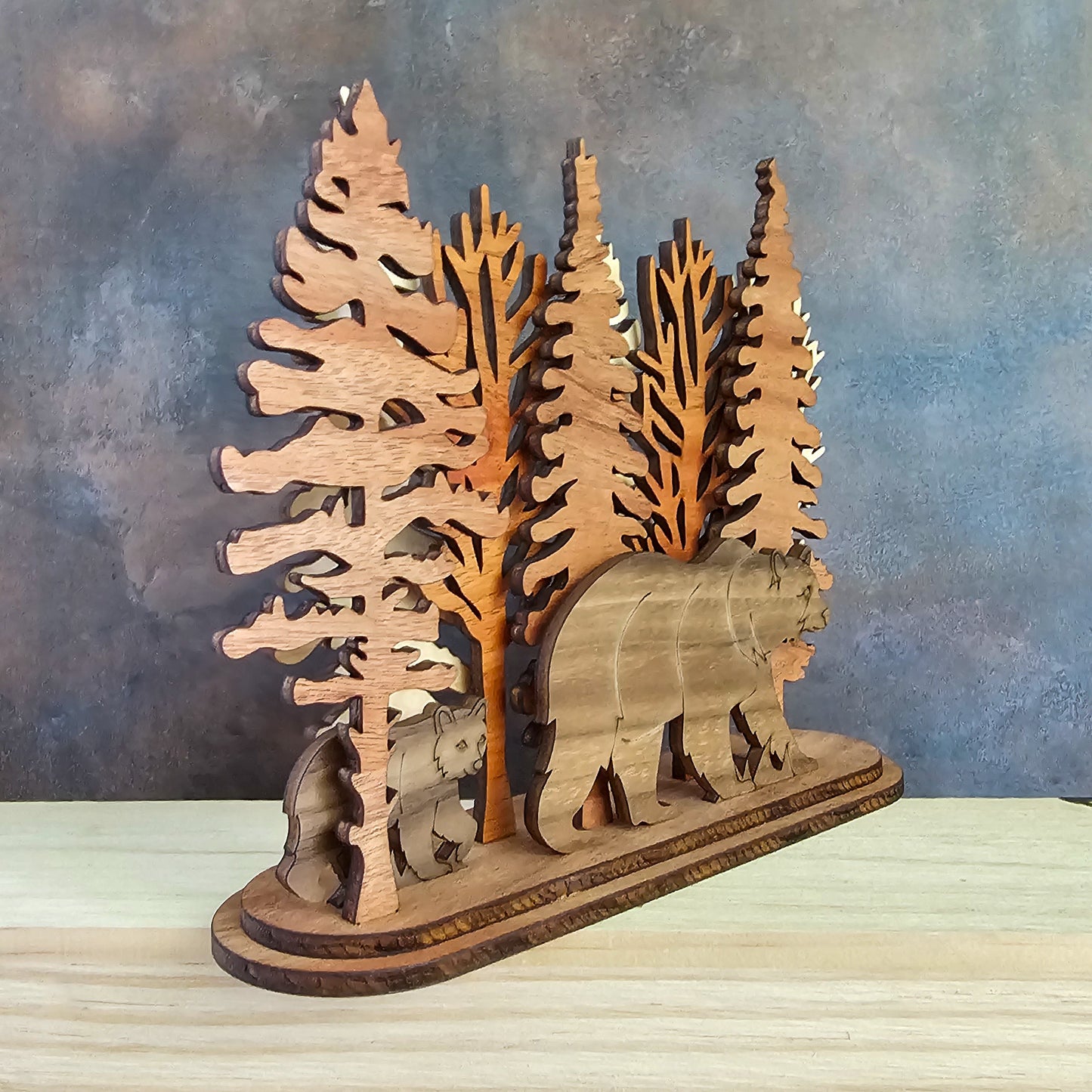 Bigfoot and Grass Interchangeable Forest Scene Mantel Decoration