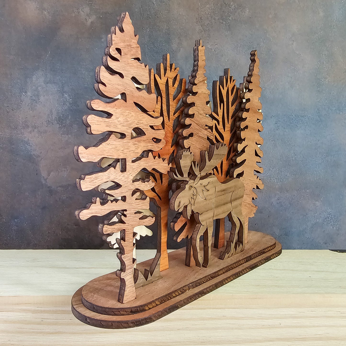 Bigfoot and Grass Interchangeable Forest Scene Mantel Decoration