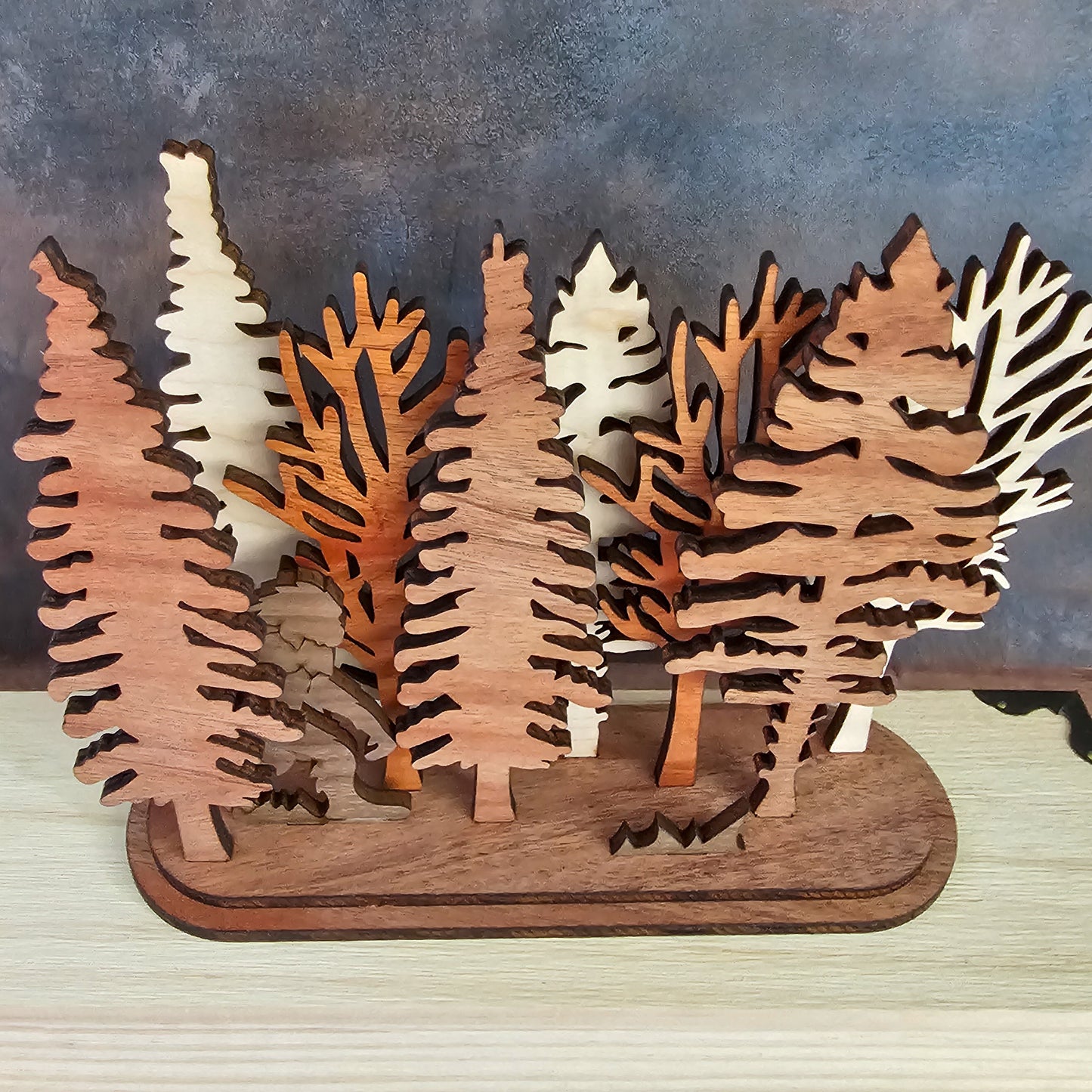 Bigfoot and Grass Interchangeable Forest Scene Mantel Decoration