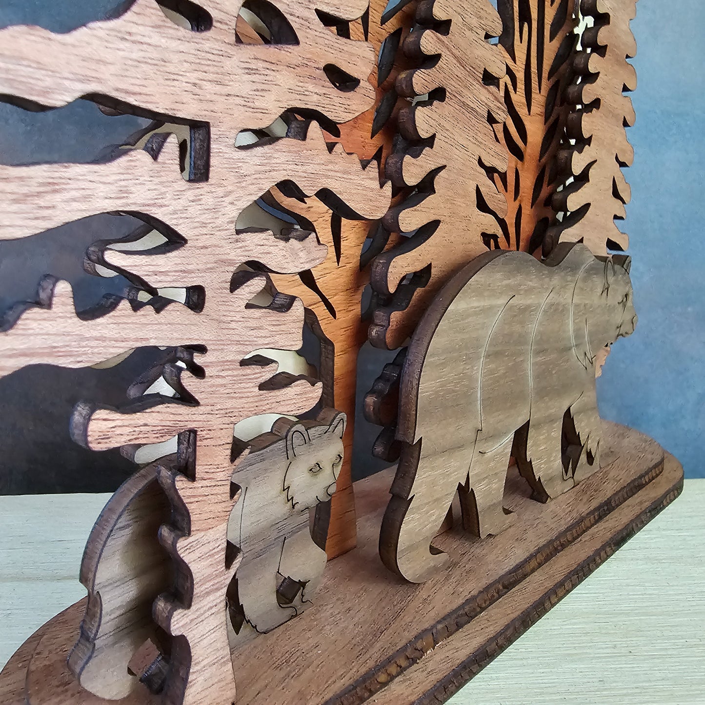 Bigfoot and Grass Interchangeable Forest Scene Mantel Decoration