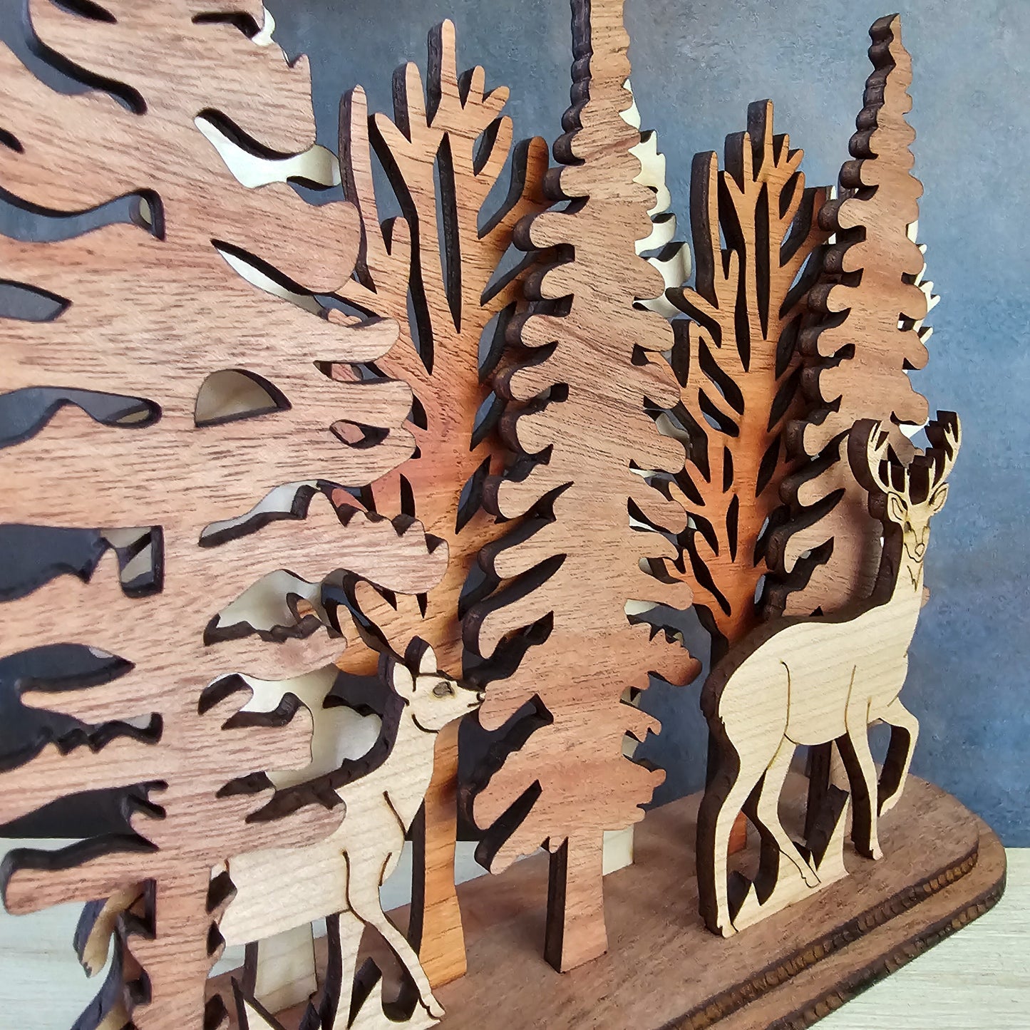 Bigfoot and Grass Interchangeable Forest Scene Mantel Decoration