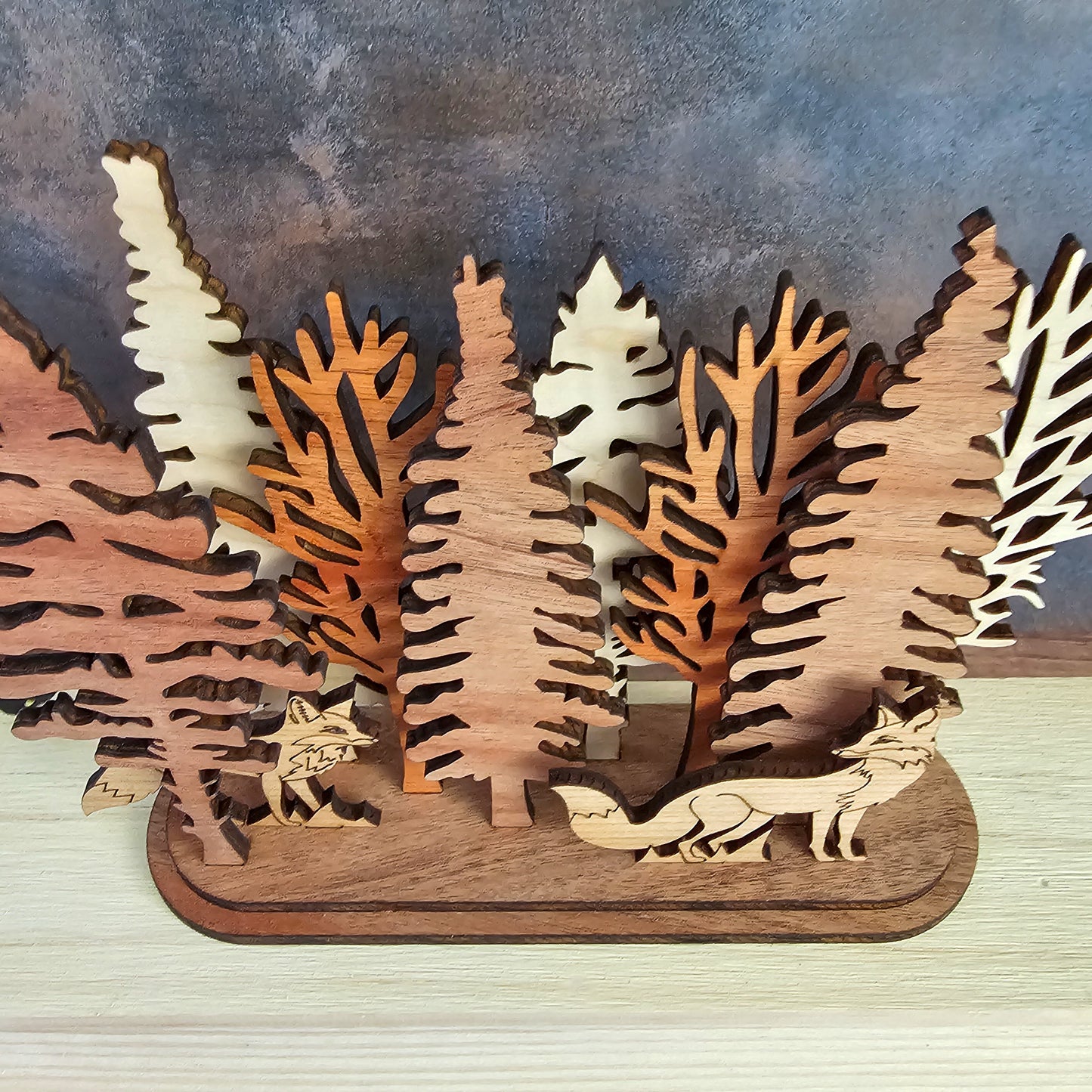 Bigfoot and Grass Interchangeable Forest Scene Mantel Decoration