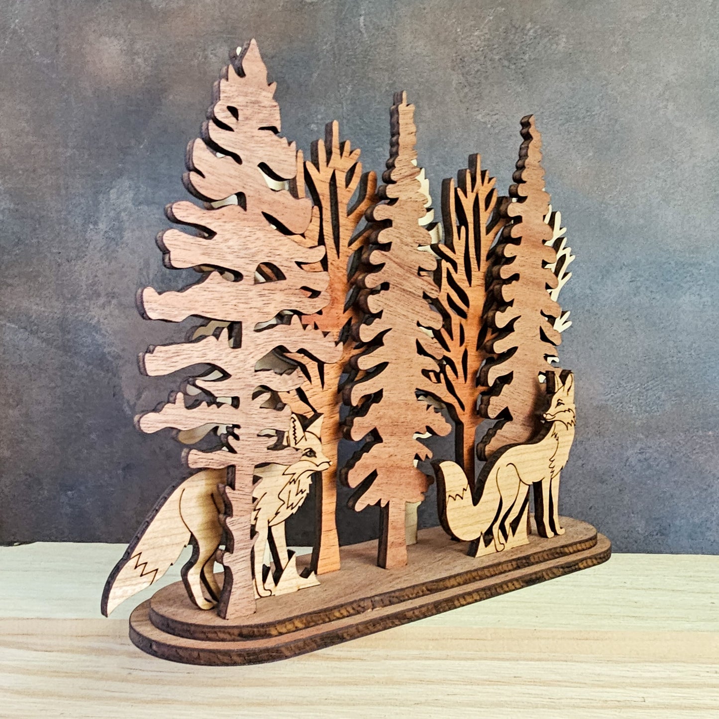 Bigfoot and Grass Interchangeable Forest Scene Mantel Decoration