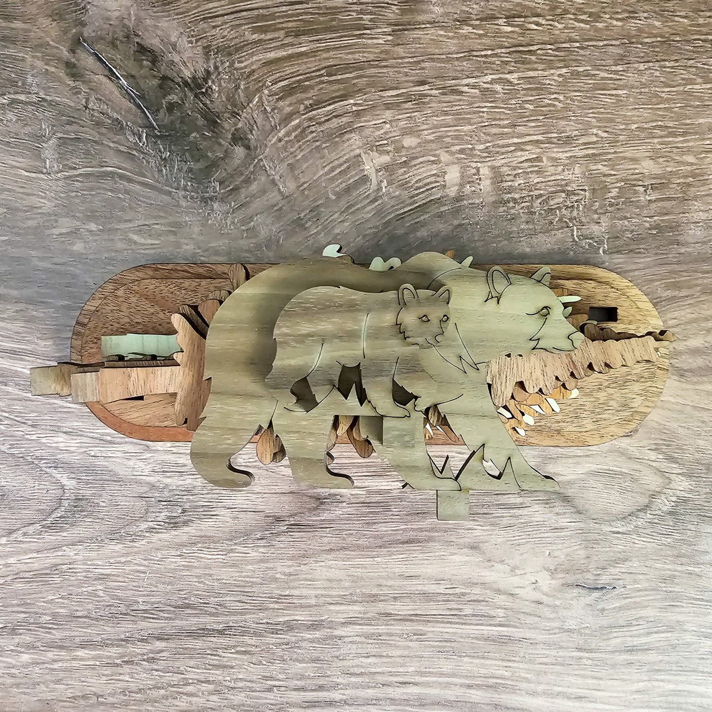 Bigfoot and Grass Interchangeable Forest Scene Mantel Decoration
