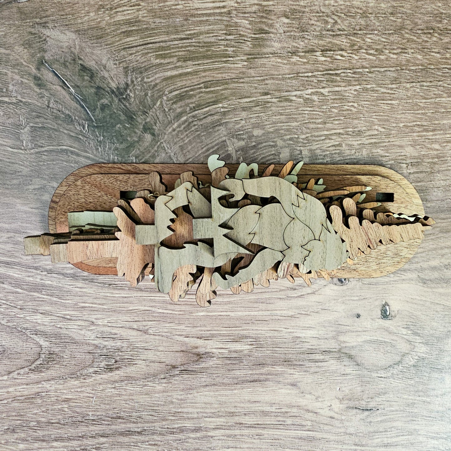 Bigfoot and Grass Interchangeable Forest Scene Mantel Decoration