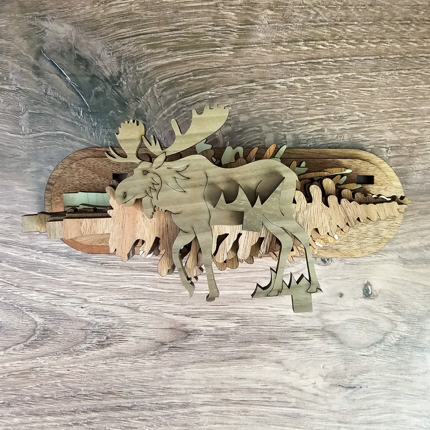 Bigfoot and Grass Interchangeable Forest Scene Mantel Decoration