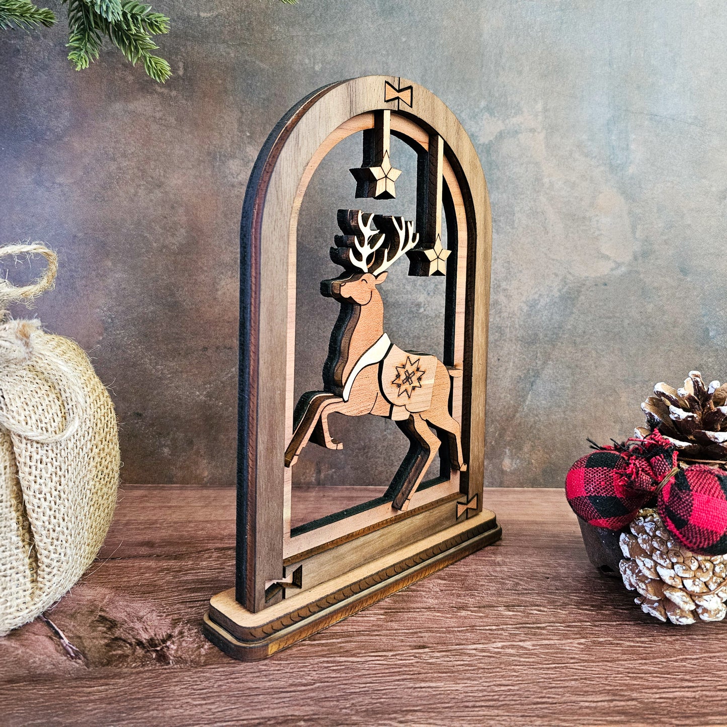 Reindeer Arch Christmas Mantel Decoration