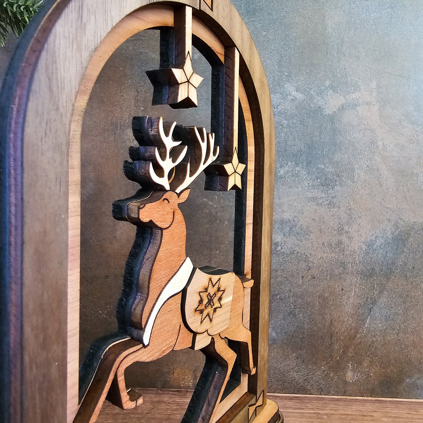 Reindeer Arch Christmas Mantel Decoration