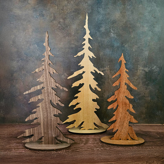 Wood Tree Trio Mantel Decor