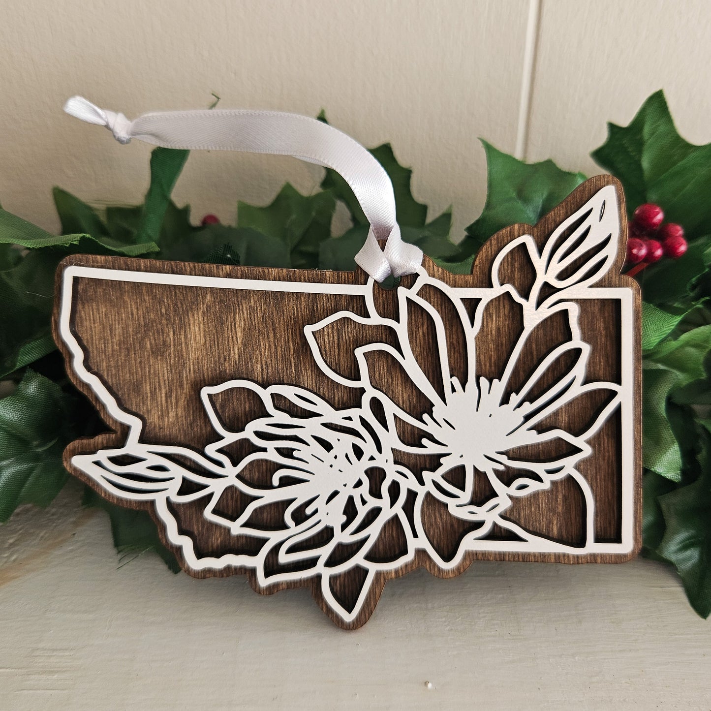 Montana Bitterroot Flower Christmas Ornament