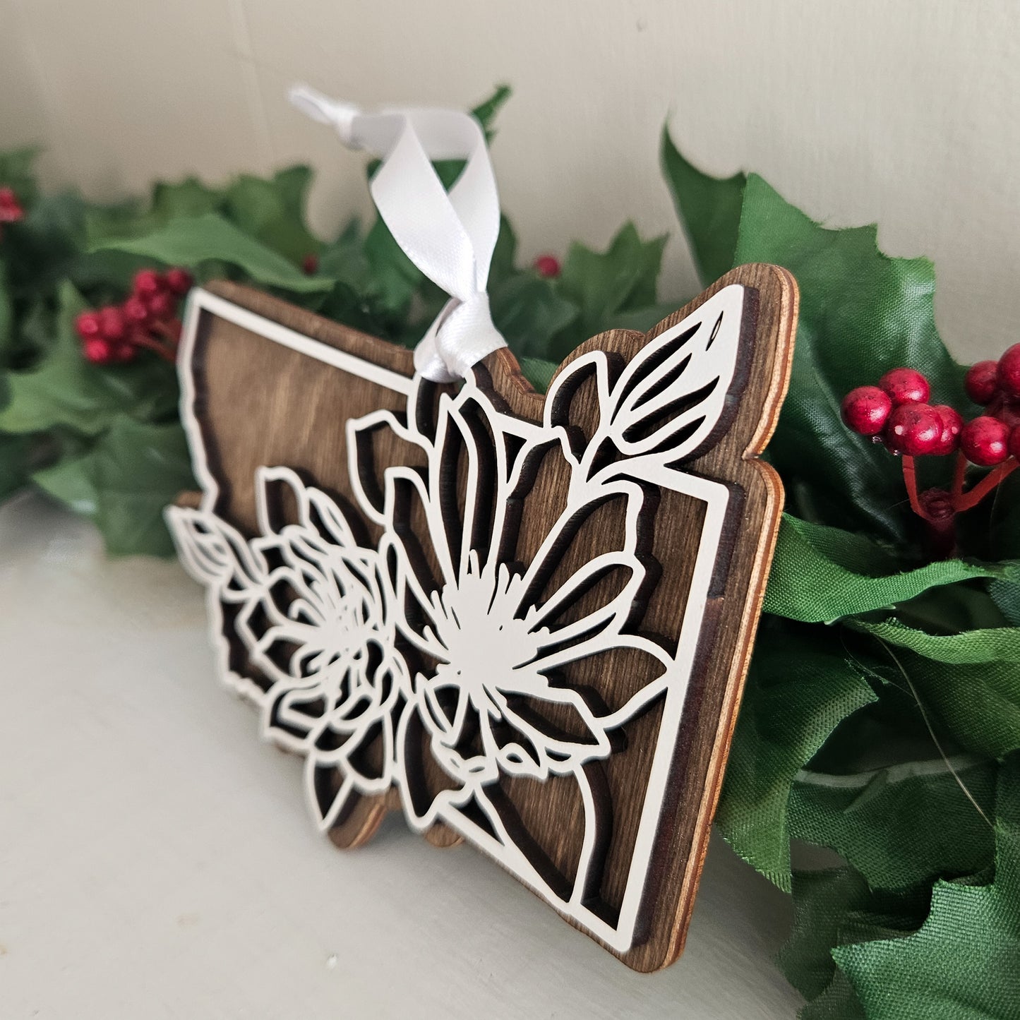 Montana Bitterroot Flower Christmas Ornament