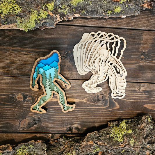 3D Layered Bigfoot Art DIY Kit