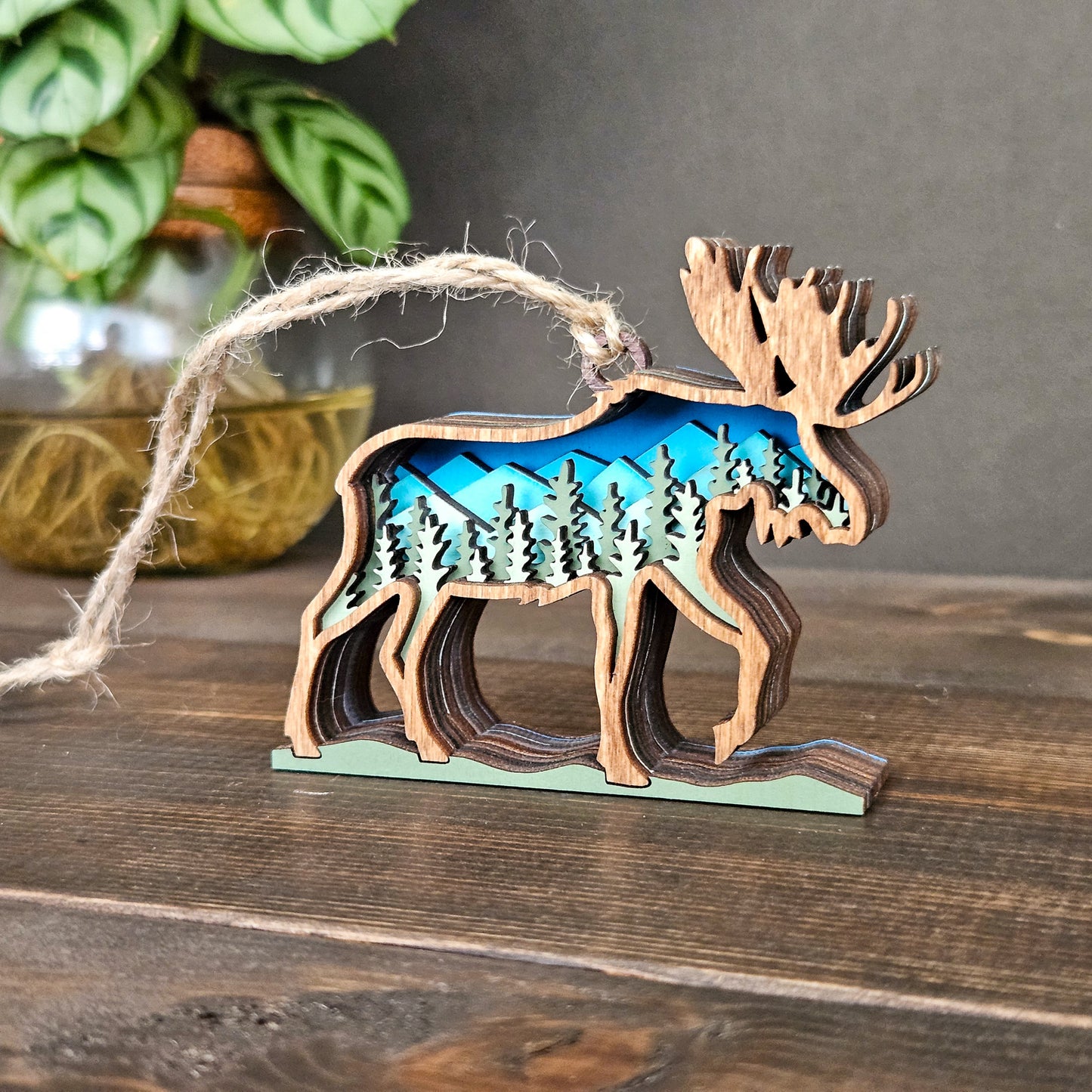 Mini 3D Moose Christmas Tree Ornament