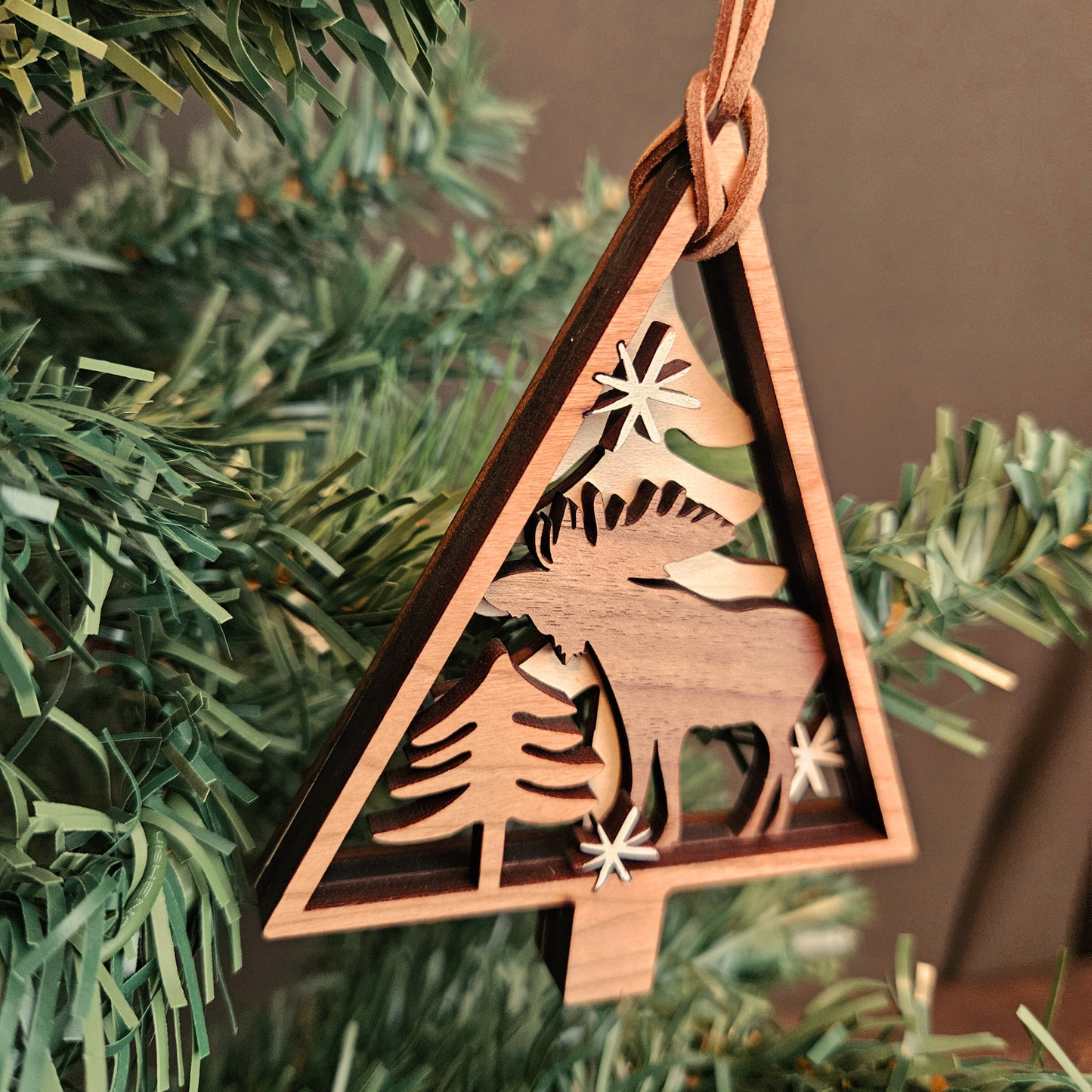 Moose Nature Scene Christmas Tree Ornament