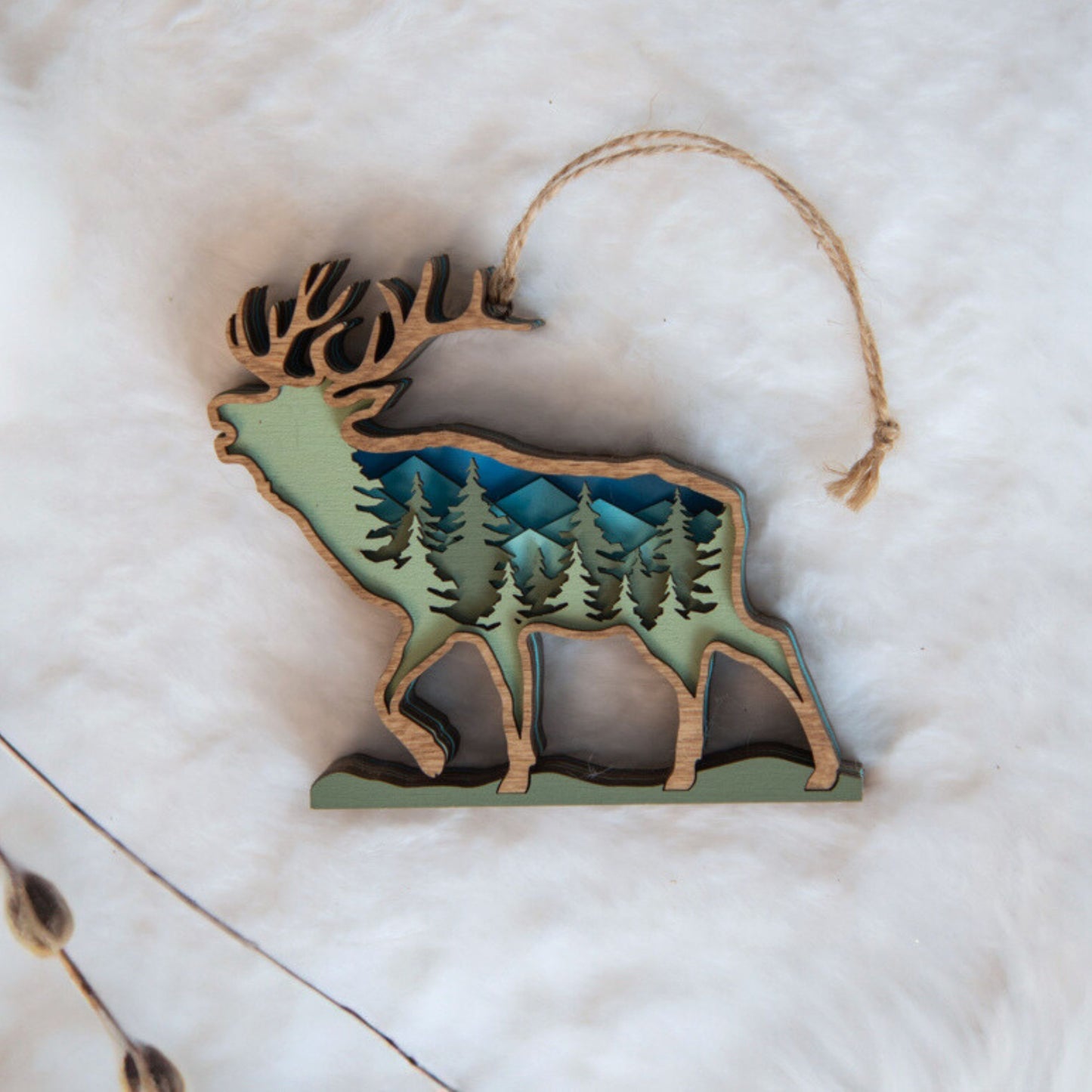 3D Elk Christmas Tree Ornament