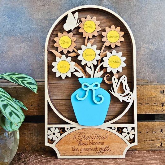 Personalized Mother's Day Bouquet with Kids' Names for Mom or Grandma