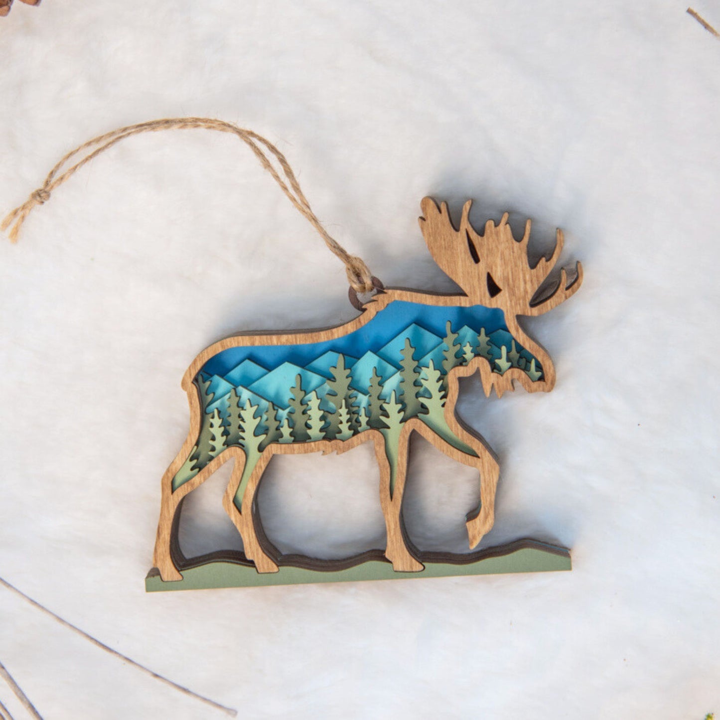 3D Moose Christmas Tree Ornament