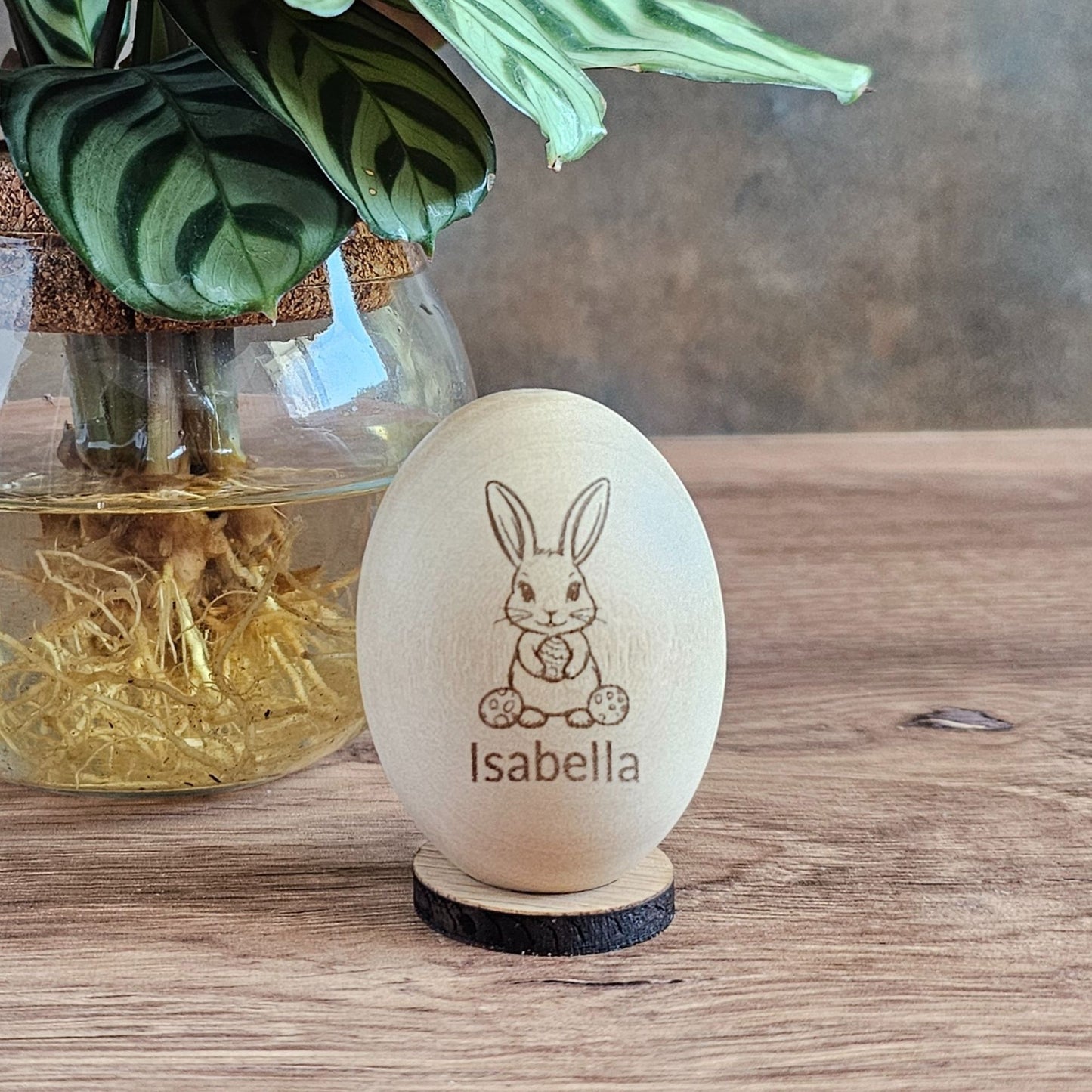 Personalized Wooden Easter Bunny Egg – Custom Name Easter Basket Filler