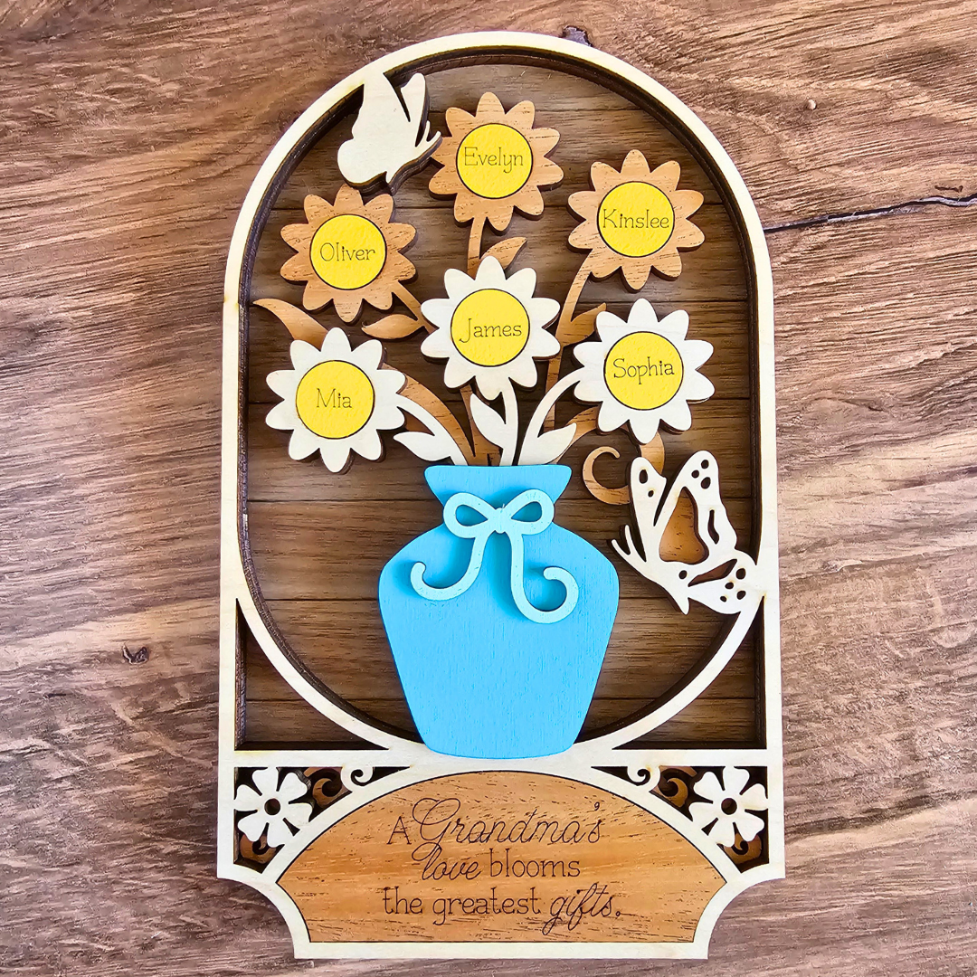 Personalized Mother's Day Bouquet with Kids' Names for Mom or Grandma