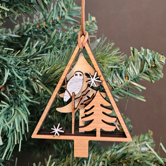 Snowy Owl Nature Scene Christmas Tree Ornament
