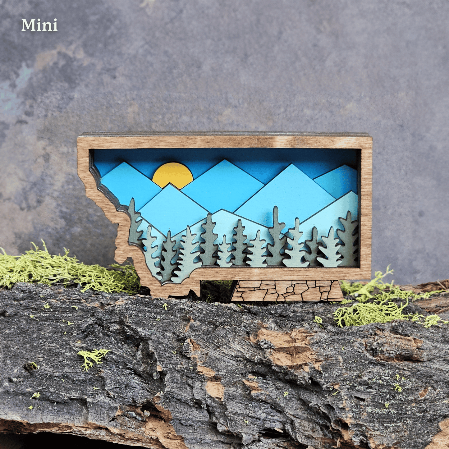 3D Montana Art with Mountains and Trees Landscape