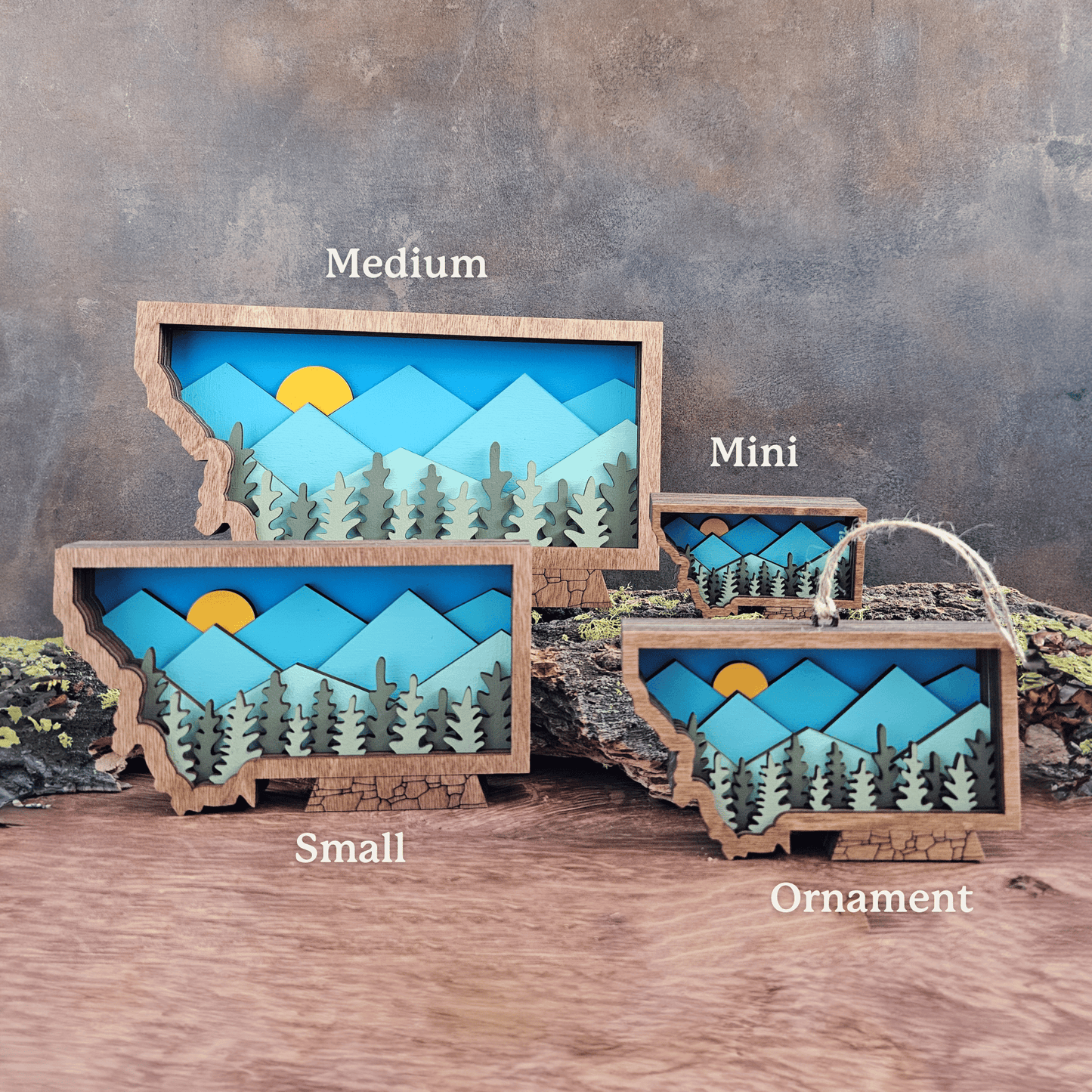 3D Montana Art with Mountains and Trees Landscape