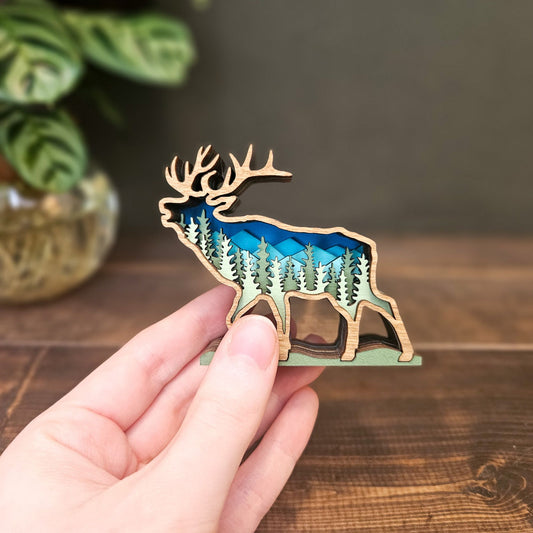 3D Layered Mini Elk