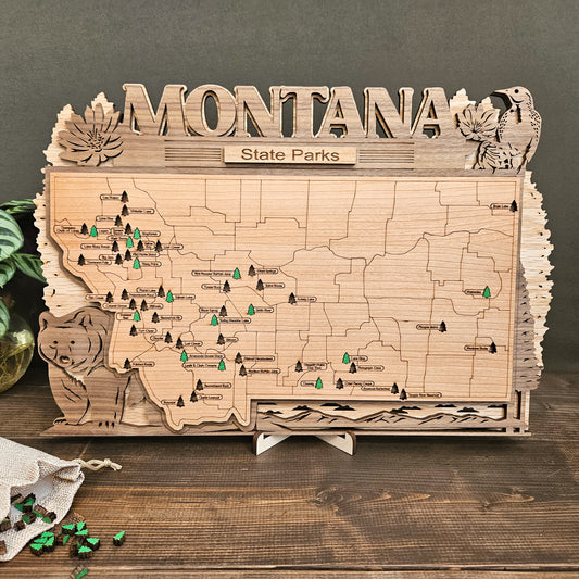 Montana State Park Travel Tracking Map