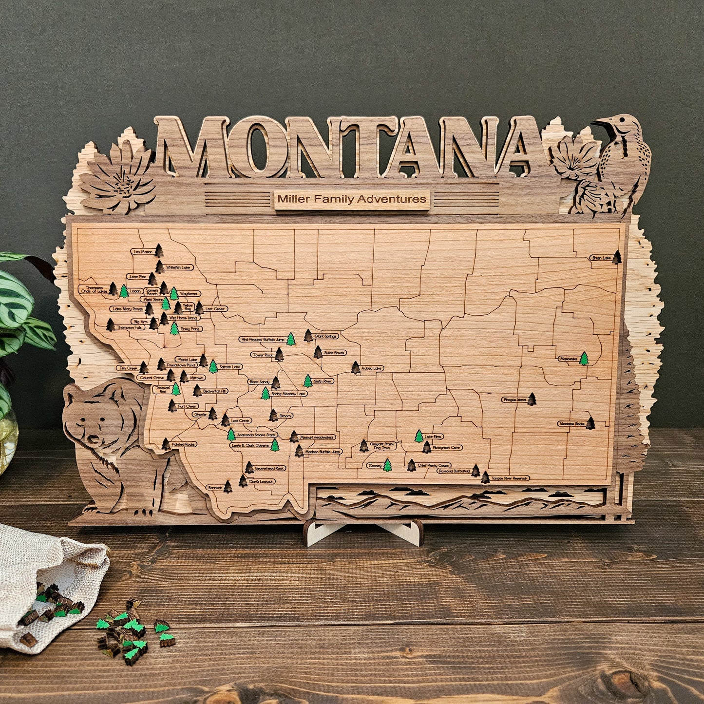 Montana State Park Travel Tracking Map