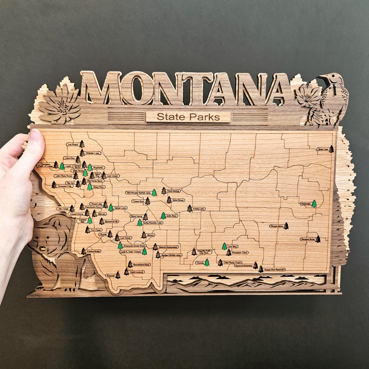 Montana State Park Travel Tracking Map