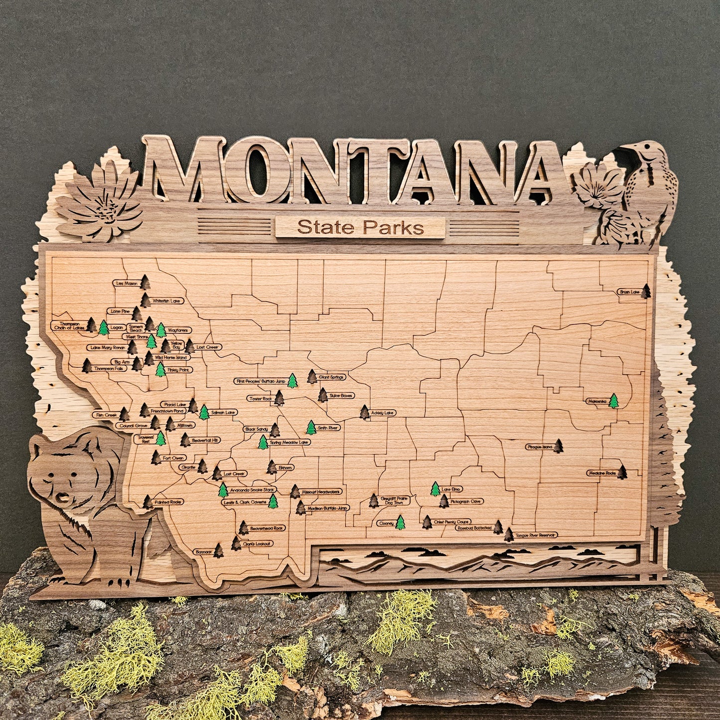 Montana State Park Travel Tracking Map