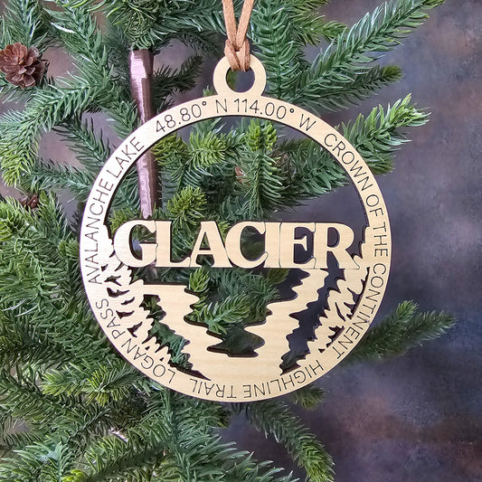 Glacier National Park Christmas Tree Ornament - Single Layer
