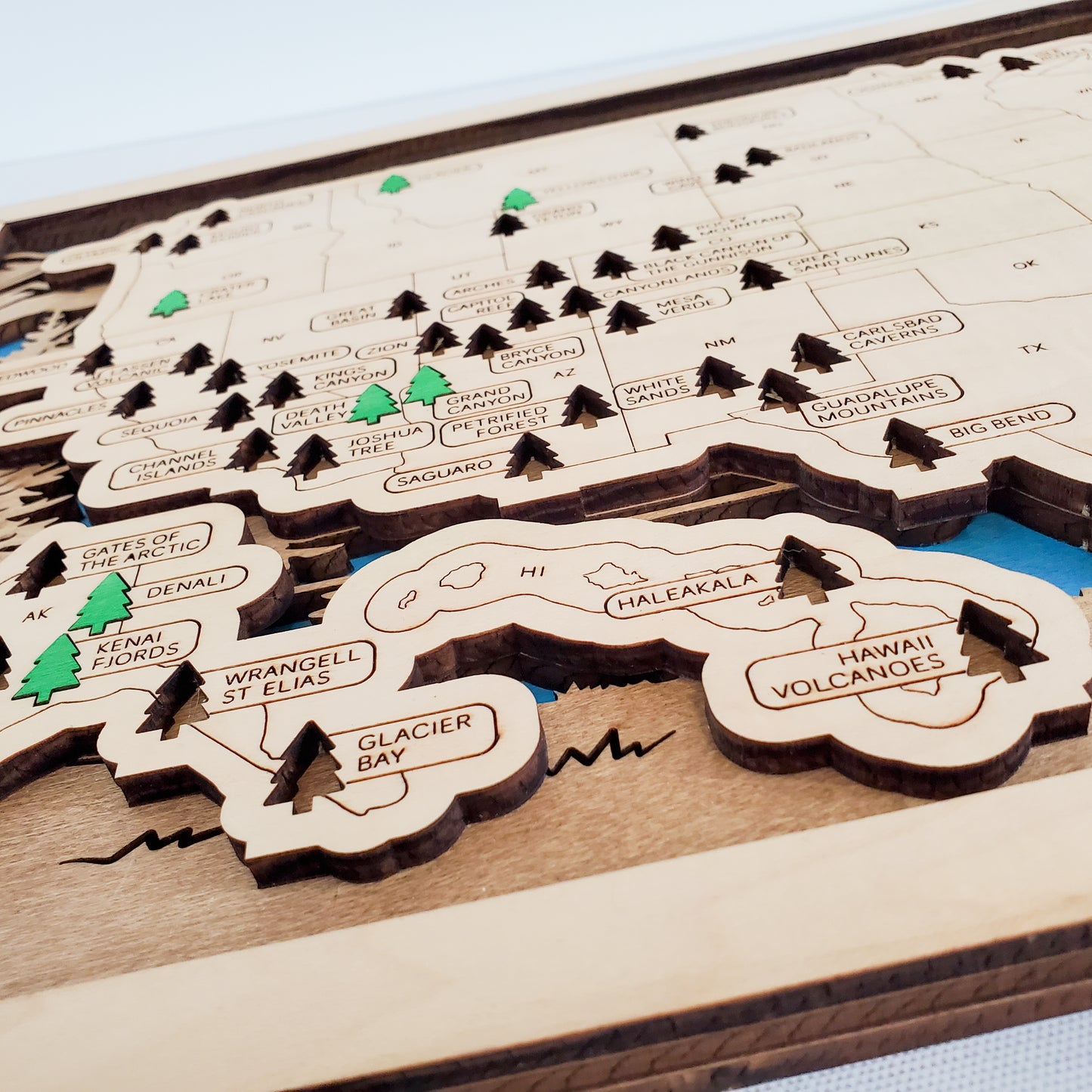 Natural Wood National Park Travel Tracking Map