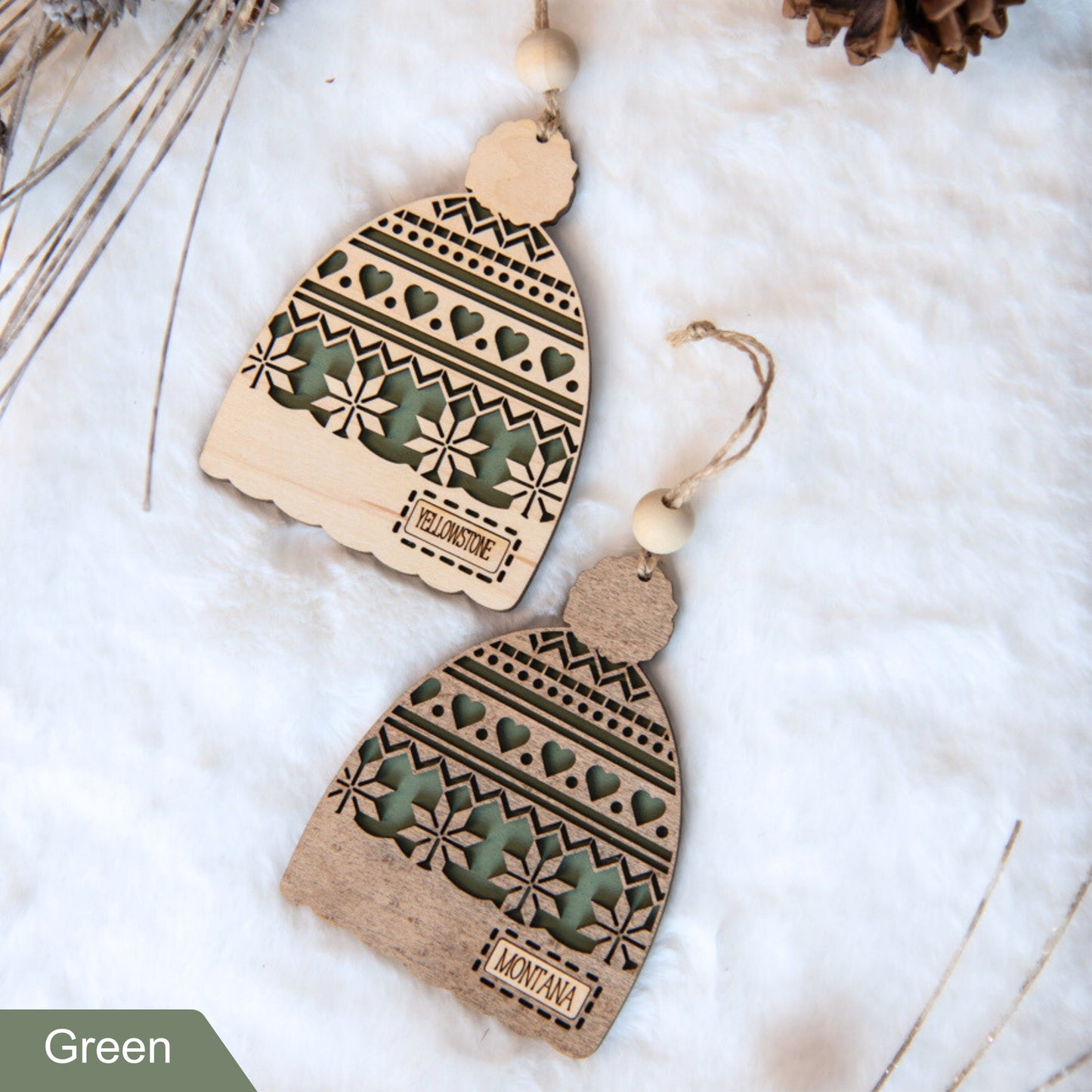Personalized Winter Hat Christmas Tree Ornament