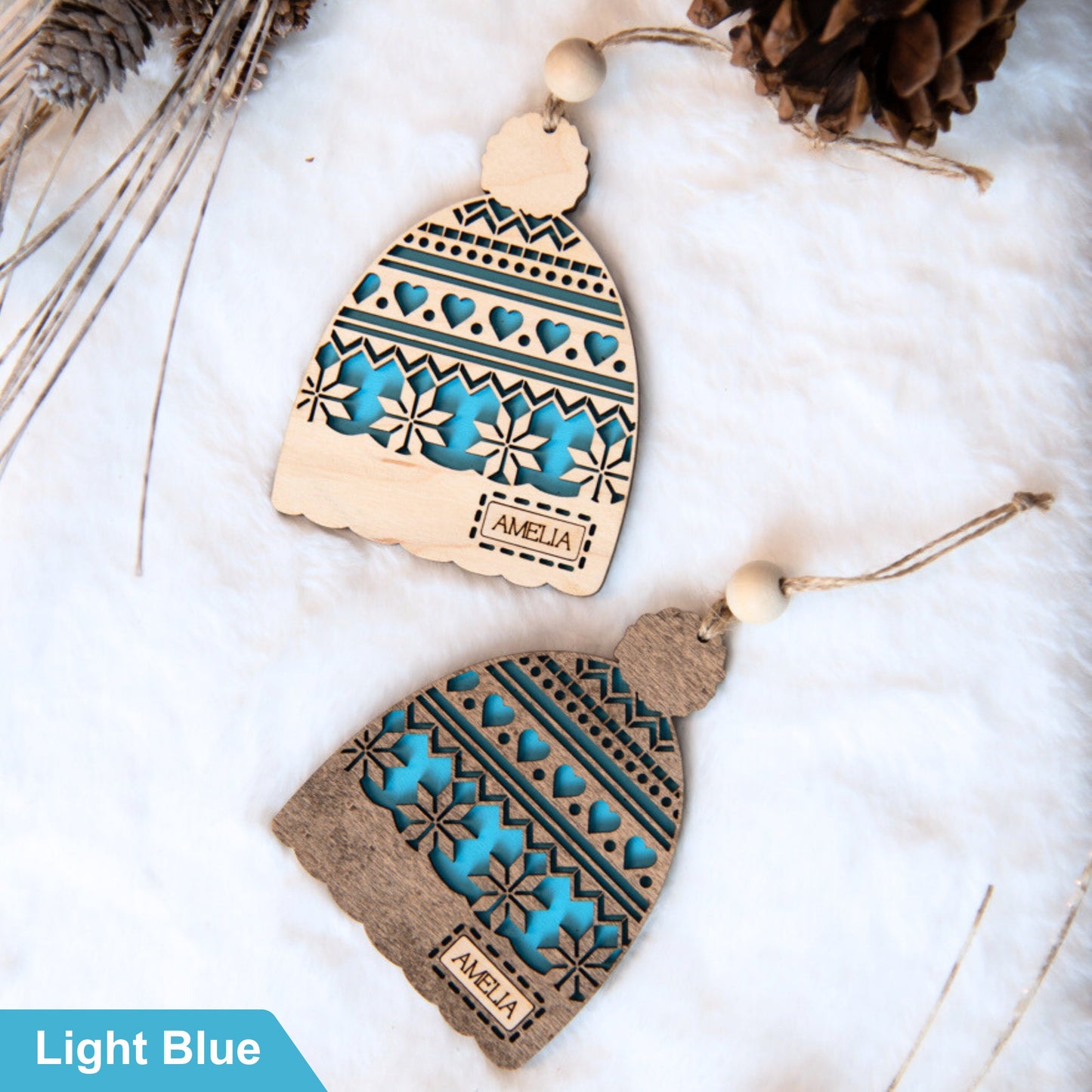 Personalized Winter Hat Christmas Tree Ornament