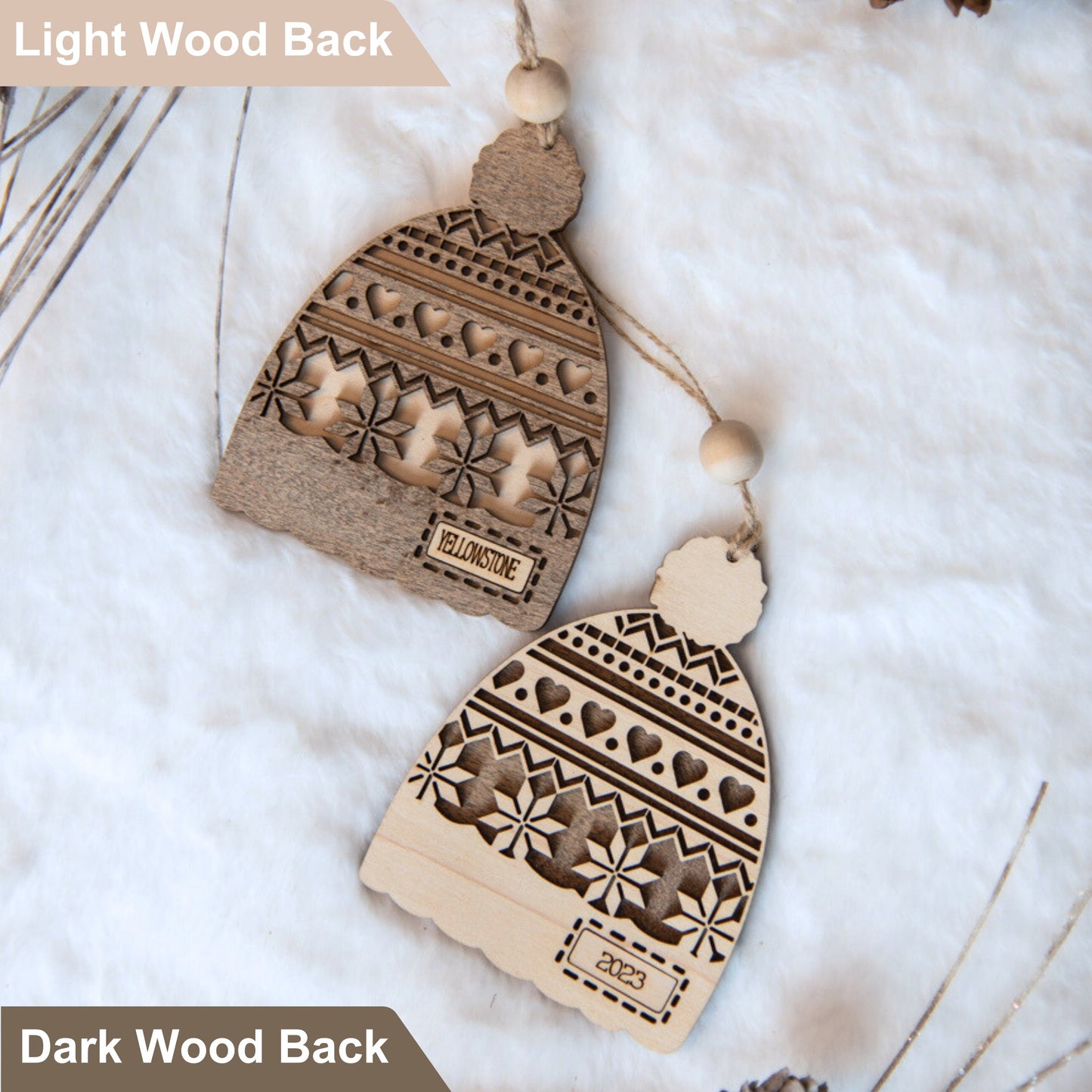 Personalized Winter Hat Christmas Tree Ornament