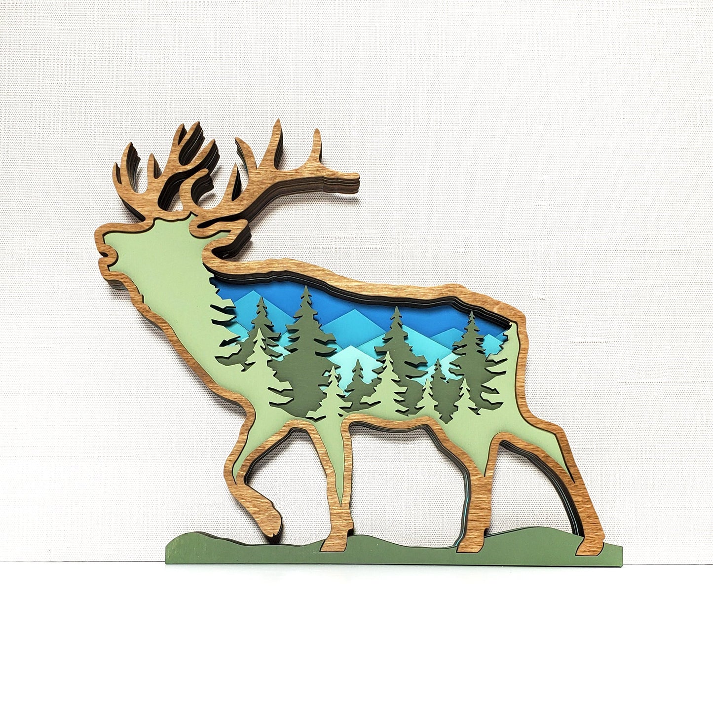 Bear Nursery Art with Mountains & Trees