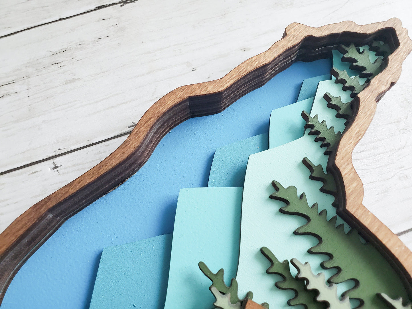 Layered Bear Wall Art with Mountains and Trees