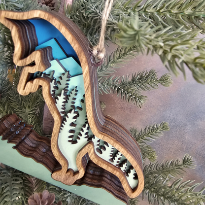 3D Fox Christmas Tree Ornament