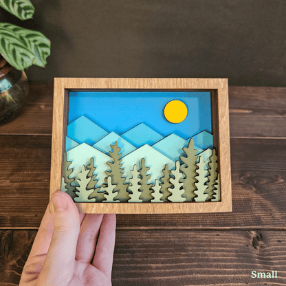Colorado Mountain Layered Wood Art