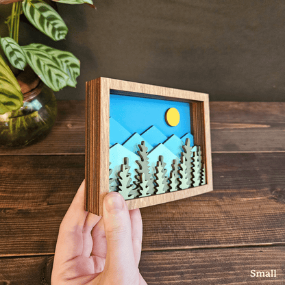 Colorado Mountain Layered Wood Art