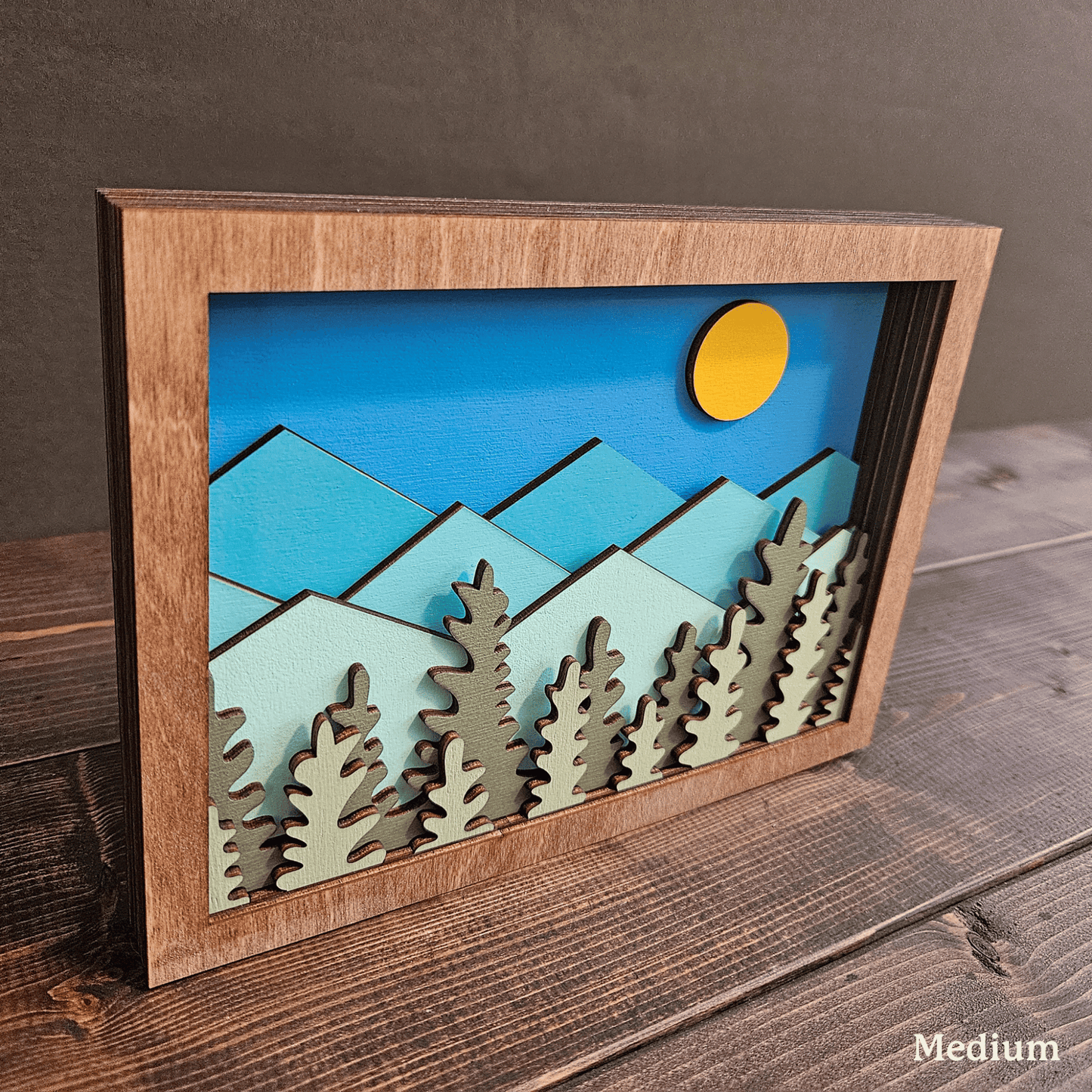 Colorado Mountain Layered Wood Art